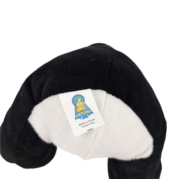 CalPlush Cow Plush 11" Black & White Stuffed Animal Toy Bull Pink Bow - Picture 5 of 6